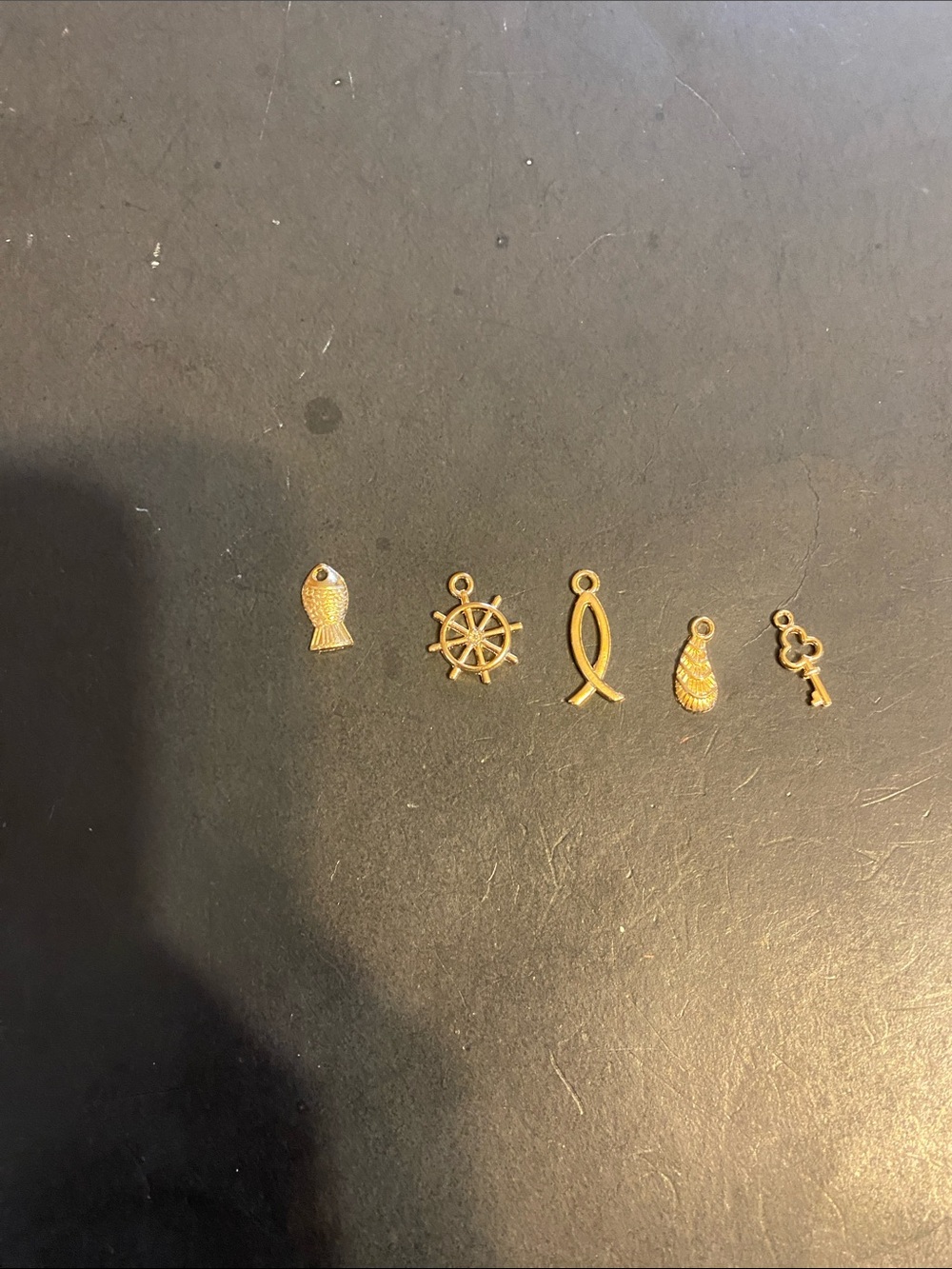 Fashion Jewelry Gold Nautical and Key Charm Bracelet Charms